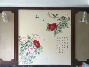 手绘环保墙绘材料装裱